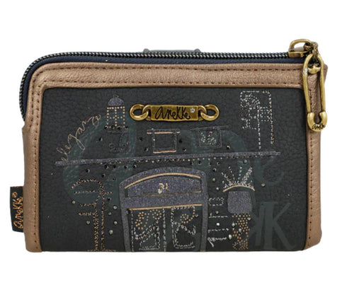 Portofel casual, dama, ANEKKE 41859-912, negru, piele ecologica